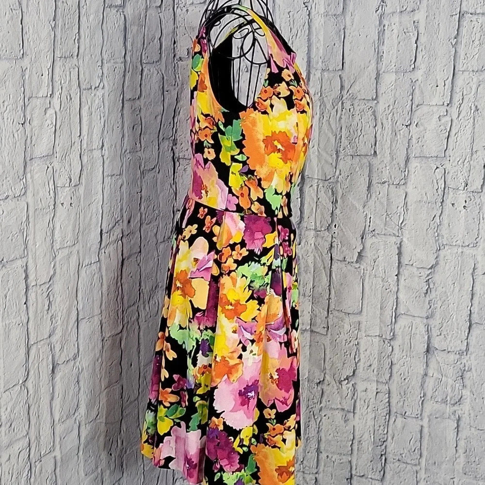 THE LIMITED Multicolored Floral Sleeveless Dress Size 4 - Picture 4 of 8